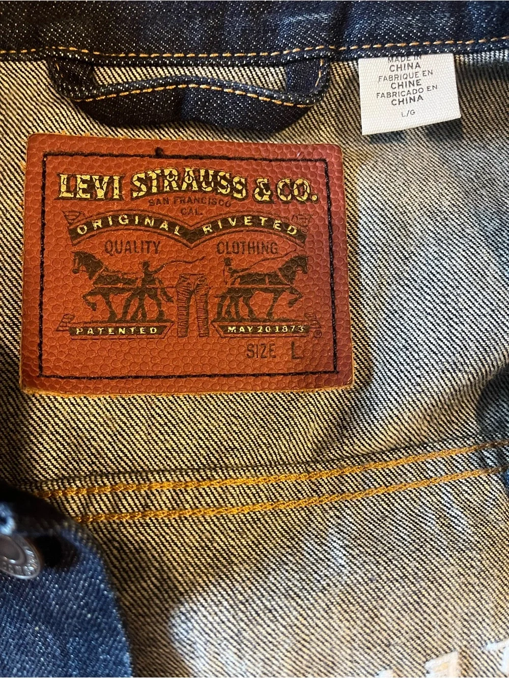 Rare NFL Levis Strauss Tennessee Titans Mens Denim Trucker Jacket Large Used/New - Picture 6 of 8